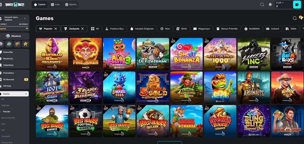 InkyBet Casino Games