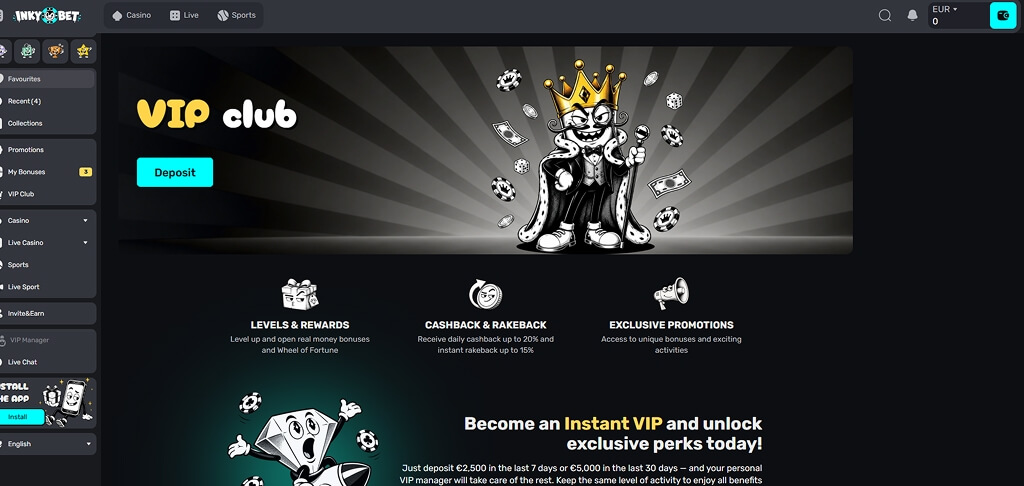 InkyBet Casino VIP Club