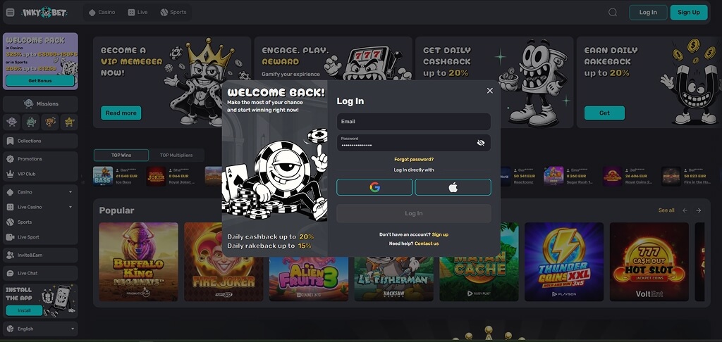 InkyBet Casino Login